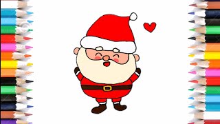 Santa 🎅  How to Draw a Cute Santa  Simple and Easy Drawing Stepbystep guide [upl. by Pliam640]