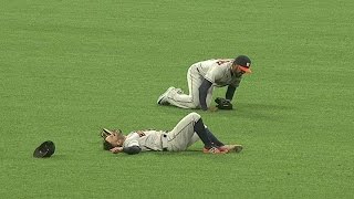 HOUCLE Altuve Hernandez collide and leave game [upl. by Arahsit]