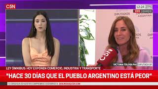 CONTINÚA el DEBATE por la LEY ÓMNIBUS HABLÓ VICTORIA TOLOSA PAZ DIPUTADA de la NACIÓN [upl. by Rydder268]