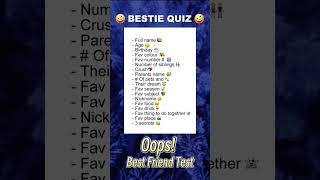 Bestie Quizshorts [upl. by Aver]