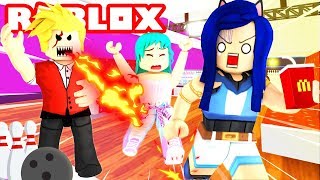 EVIL BOSS LOCKS US IN WE MUST ESCAPE THE BOWLING ALLEY IN ROBLOX [upl. by Toolis]