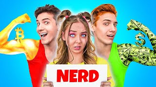 JOCK Vs NERD STUDENT  RICH POPULAR VS BROKE UNPOPULAR  Funny Situations by Challenge Accepted [upl. by Neirbo]