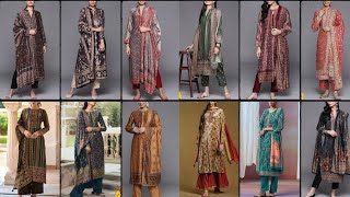 Newly Trending Printed Velvet Suit Designs For Winters  Print Velvet Suit Designs For WomenLadies [upl. by Kalinda307]