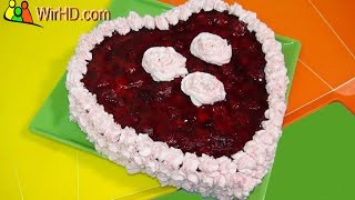 Torten Rezept Muttertagstorte backen  Himbeertorte mit Schlagcreme  HerztorteTorte für Muttertag [upl. by Zeculon]