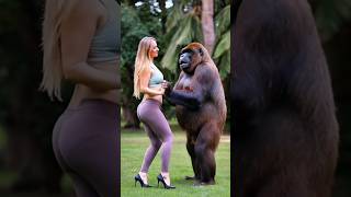 Gorilla best jogging funny video funny animalhumor animals animalsorts bgmcute funnyanimal [upl. by Ezekiel267]