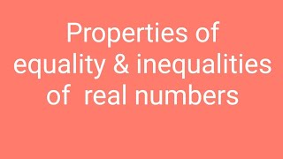 Properties of equality and inequality in R [upl. by Lianna452]