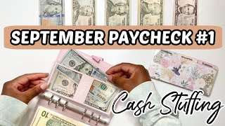 SEPTEMBER CASH ENVELOPE STUFFING  FULLTIME BUDGET  PAYCHECK 1  Budget With Me  MONETS MONEY [upl. by Ytsirt]