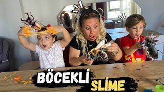 BÖCEKLİ SLIME YAPTIK LİNA VE YAMAÇ ÇOK ŞAŞIRDI slime slimevideo lina [upl. by Keven630]