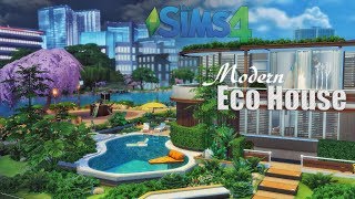 Modern Eco House • Curvy Pool  No CC  THE SIMS 4 [upl. by Dare]