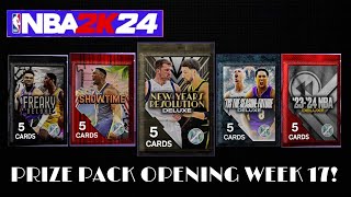 NEW YEARS EVENT PRIZE PACK OPENING PULLED A DIAMOND AND MULTIPLE AMETHYST  NBA 2K24 MYTEAM [upl. by Rimidalb]