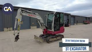 2018 TAKEUCHI TB230 3T EXCAVATOR [upl. by Leola]