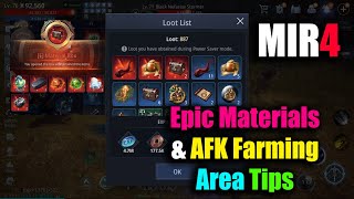 MIR4 Epic Materials amp AFK Farming Area Tips [upl. by Allenod]