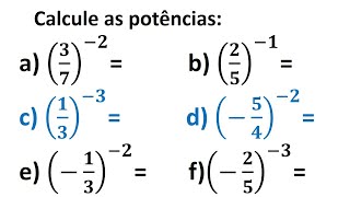 Potencias Fracionárias com expoentes negativos [upl. by Silirama162]