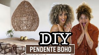 DIY LAMPADARIO STILE BOHO  COME FARE UN PENDENTE IN CORDA [upl. by Gerrilee807]