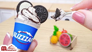 Making Miniature DQ Blizzards Ice cream In Mini Kitchen  ASMR Cooking Mini Food [upl. by Nadabb]