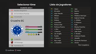 Elenco Cruzeiro  Faces Virtua  UML  Pes 21 PC [upl. by Helyn]