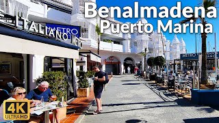 Walking Tour of Benalmádena Puerto Marina in February 2023 4K Ultra HD 60fps [upl. by Enahs]