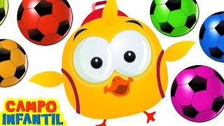 Campo Infantil  Aprende Los Colores Con Simpáticos Pollitos Y Un Balón  Canciones Infantiles [upl. by Immat]