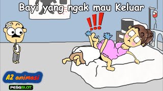 Kartun Lucu Bayi Ngak Mau Keluar  Funny Cartoon [upl. by Dermot]