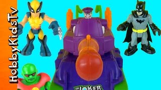 Batman and Wolverine Vs Joker and Aliens Imaginext Toys HobbyKidsTV [upl. by Navoj]