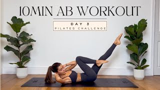 10MIN pilates abssmall waist workout  DAY 37DAY PILATES CHALLENGE  no equipment  LIDIAVMERA [upl. by Hepsoj39]