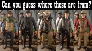 5 ICONIC WESTERN MOVIE OUTFITS  RED DEAD ONLINE [upl. by Avrenim553]