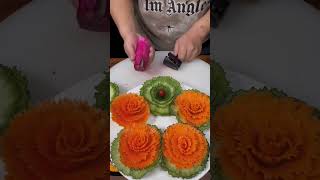 Fruit and vegetable carving cutting design skills knife skills kitchen skills [upl. by Rhines]