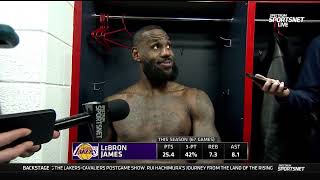 LeBron James POSTGAME INTERVIEWS  Los Angeles Lakers beat Washington Wizards 125120 [upl. by Nhojleahcim]