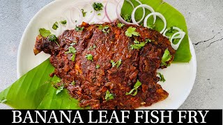 Recheado Pomfret Fry In Banana Leaf  Recheado Fish Fry  Goan Fish Fry  Goan Recipes By Natasha [upl. by Eillak]