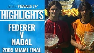 First EVER Federer v Nadal Final  Miami Open 2005 Final Extended Highlights [upl. by Yesnel551]