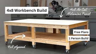 I Built a 4x8 Workbench By Myself in1 DAY [upl. by Ahsikram]