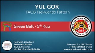 YulGok TAGB Takwondo Blue Stripe Belt 5th Kup Grading Pattern [upl. by Chyou]