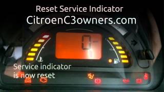 Reset Service Indicator on Citroen C3 [upl. by Sheppard]