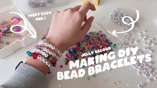 making simple bead bracelets 🍭  jelly record [upl. by Analaj]