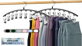 Legging Organizer for Closet Metal Yoga Pants Hangers 2 Pack w10 Clips Review [upl. by Idroj]