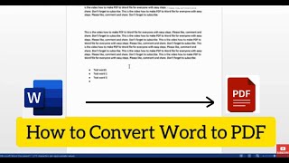 How to Convert Word to PDF  Kaise Word to PDF Save Karen [upl. by Cralg]