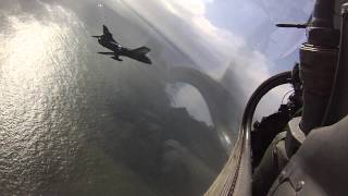 Formation flight with Hunter and Gnats into RAF Leuchars [upl. by Rintoul250]