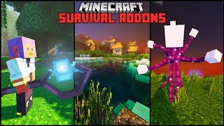 Top 3 Survival Addons for Bedrock  Minecraft PE 121 mcpeaddons minecraft [upl. by Nurat]