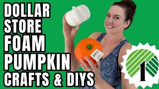 Dollar Tree Foam Pumpkin Crafts [upl. by Vergos912]