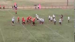 8 yr Old Pee Wee Trucks a LB then scores [upl. by Uahsoj]