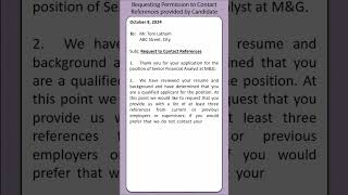 Requesting Permission to Contact References Provided by Candidate [upl. by Leena]
