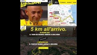 Tour de France 2024 Tappa 2 5 km allarrivo di Bologna PORTA SARAGOZZA Ore 1730 del 30 giugno [upl. by Sirkin54]