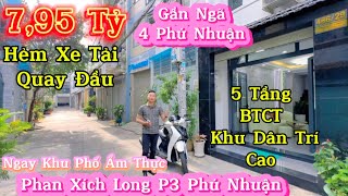 Bán Nhà Phú Nhuận Ngay Phan Xích Long Hẻm Xe Tải Gần Mặt Tiền 5 Tầng BTCT Khu Dân Trí Cao  795 Tỷ [upl. by Drais388]