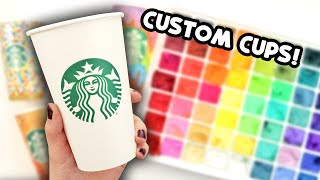 Custom Painting Starbucks Cups with Jelly Gouache [upl. by Prober]