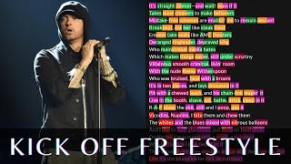 Eminem  Kick Off Freestyle  Lyrics Rhymes Highlighted [upl. by Ivatts278]