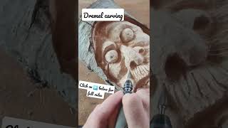 Dremel carving an awesome crazy wood spirit [upl. by Ttirrej]