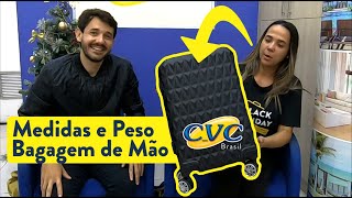 Qual o tamanho da bagagem de mão no avião Medidas da Mala de mão até 10kg e Item pessoal Dica CVC [upl. by Reprah]