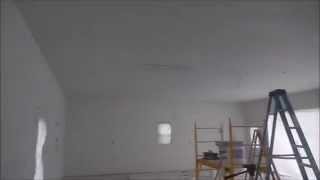 Garage Build pt 5 Finish drywallKnockdown ceilingPaintTrimDriveway [upl. by Evelunn]