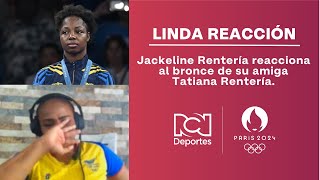 La alegría de Jackeline Rentería por la medalla de plata de Tatiana Rentería [upl. by Aggi838]