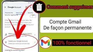 Comment supprimer définitivement un compte Gmail 2024  Comment faire un compte Google Gmail [upl. by Eiramanel567]